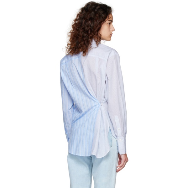  FRAME Blue & White Le Mix Shirt 231455F109005