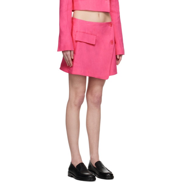  FRAME Pink Button Miniskirt 232455F090000