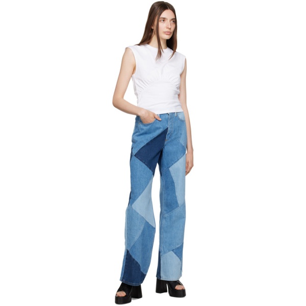  FRAME Blue Le High N Tight Patchwork Jeans 232455F069049