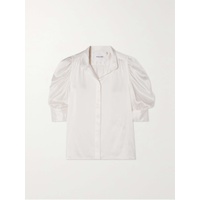 FRAME Gillian ruched silk-satin blouse 790755792