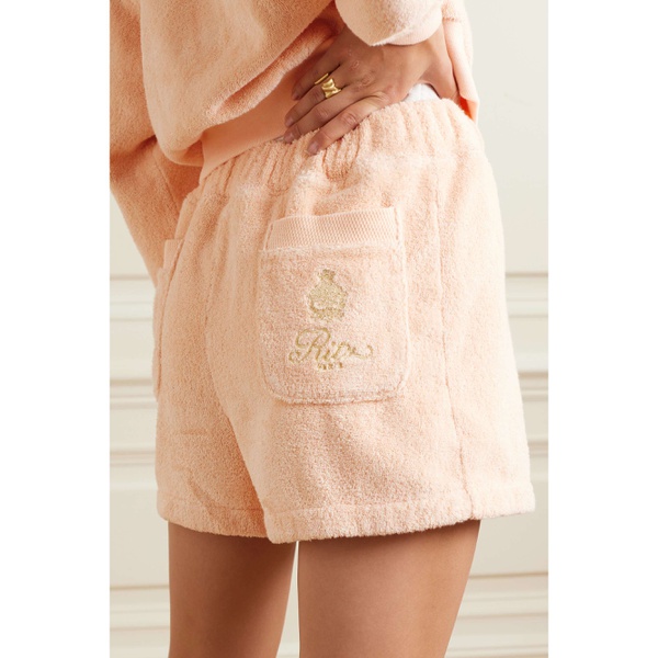  FRAME + Ritz Paris embroidered cotton-terry shorts 790768621
