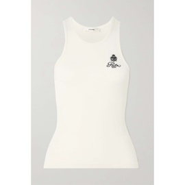 FRAME + Ritz Paris embroidered ribbed-jersey tank 790769900