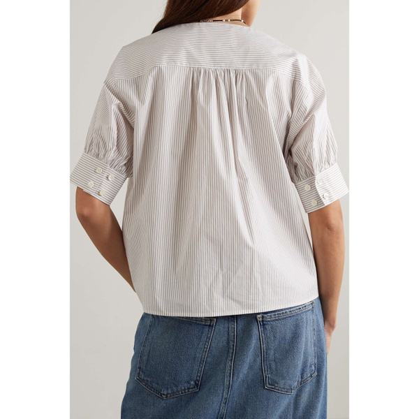  FRAME + NET SUSTAIN striped organic cotton-poplin blouse 790770008