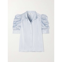 FRAME Gillian ruched silk-satin blouse 790770032