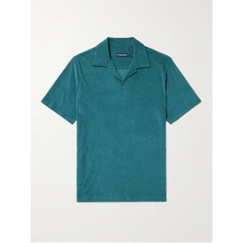 FRESCOBOL CARIOCA Faustino Camp-Collar Cotton, Lyocell and Linen-Blend Terry Polo Shirt 1647597327872910