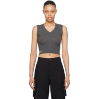 Fax Copy Express Gray Cropped Vest 241866F068000