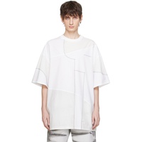 펑첸왕 Feng Chen Wang White Paneled T-Shirt 241107M213005