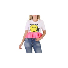 Filles A Papa Ladies T-Shirt Multicolor Smile Jersey White, Brand Size 1 61069090-35-MULTI