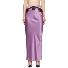 플뢰 르 드말 Fleur du Mal Purple Cutout Midi Skirt 241541F093000