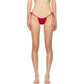 Frankies Bikinis Red Tia Bikini Bottom 241090F105011