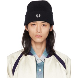 Fred Perry Black Embroidered Beanie 231719M138000
