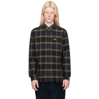 Fred Perry Green & Navy Check Shirt 241719M192006