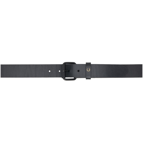  Fred Perry Black Burnished Leather Belt 241719M131000