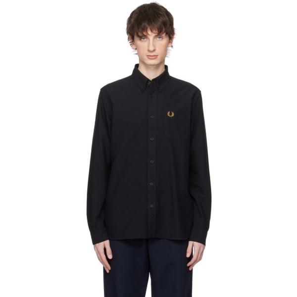  Fred Perry Black Embroidered Shirt 241719M192002