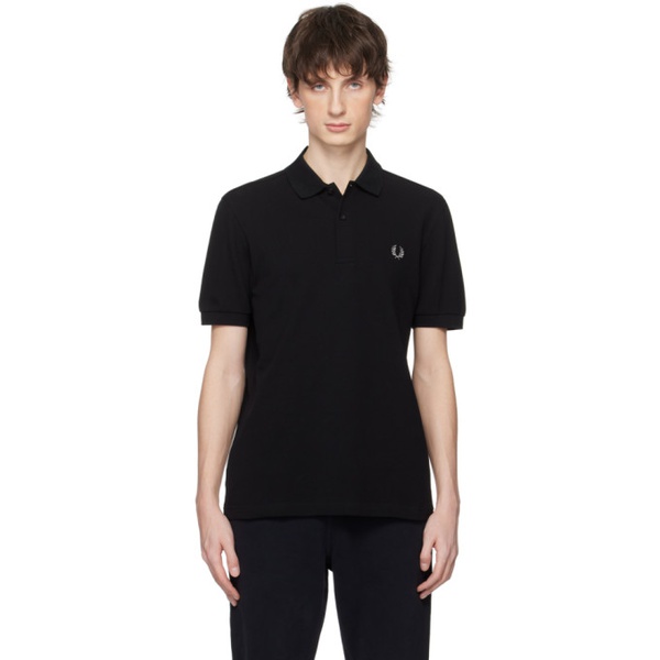  Fred Perry Black Embroidered Polo 241719M212016