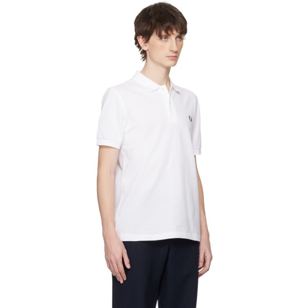  Fred Perry White Embroidered Polo 241719M212017