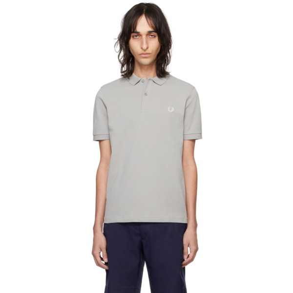  Fred Perry Gray Embroidered Polo 241719M212005