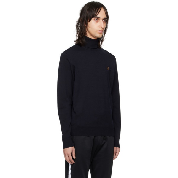  Fred Perry Navy Roll Neck Turtleneck 241719M205001