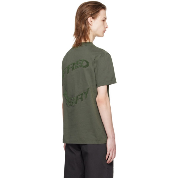  Fred Perry Green Warped Graphic T-Shirt 241719M213009