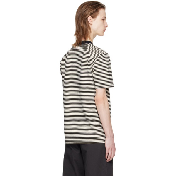  Fred Perry 오프화이트 Off-White & Black Stripe T-Shirt 241719M213010