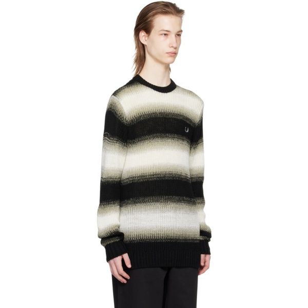  Fred Perry Black & 오프화이트 Off-White Striped Sweater 241719M201007