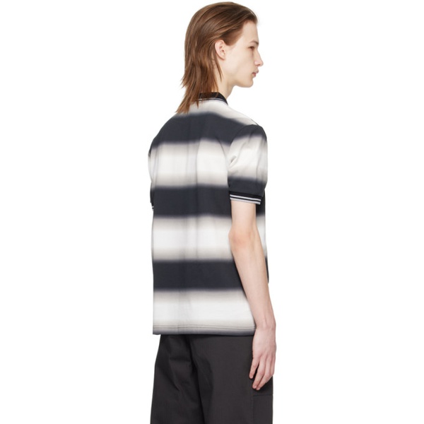  Fred Perry Black & White Striped Polo 241719M212027