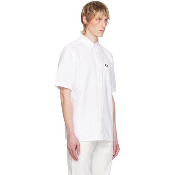  Fred Perry White Embroidered Shirt 242719M192015
