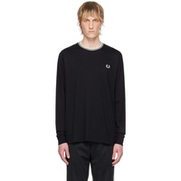 Fred Perry Black Twin Tipped Long Sleeve T-Shirt 242719M213003