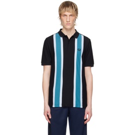 Fred Perry Black & Blue Striped Polo 242719M212015