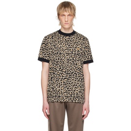 Fred Perry Beige Leopard T-Shirt 242719M213006