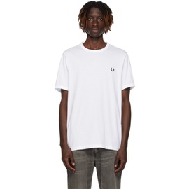 Fred Perry White Ringer T-Shirt 232719M213010