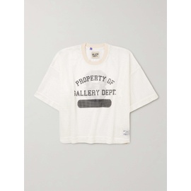 GALLERY DEPT. Practice Cropped Logo-Print Mesh T-Shirt 1647597316241848