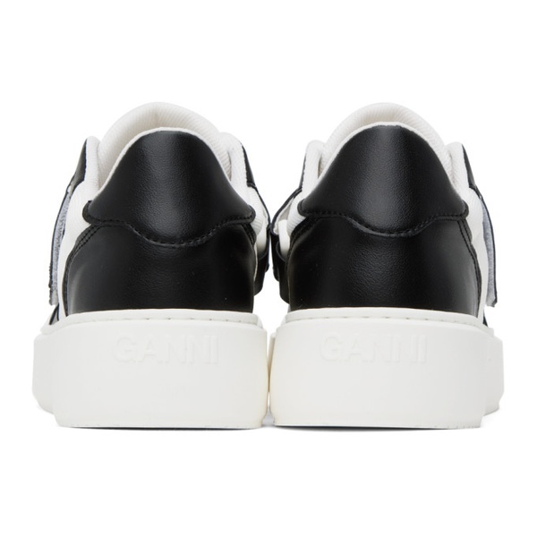  가니 GANNI Black & White Sporty Sneakers 232144F128000