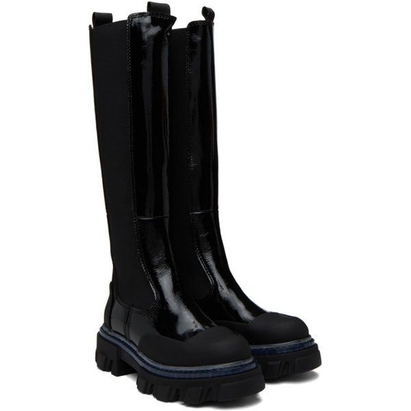  가니 GANNI Black Cleated Boots 232144F115001
