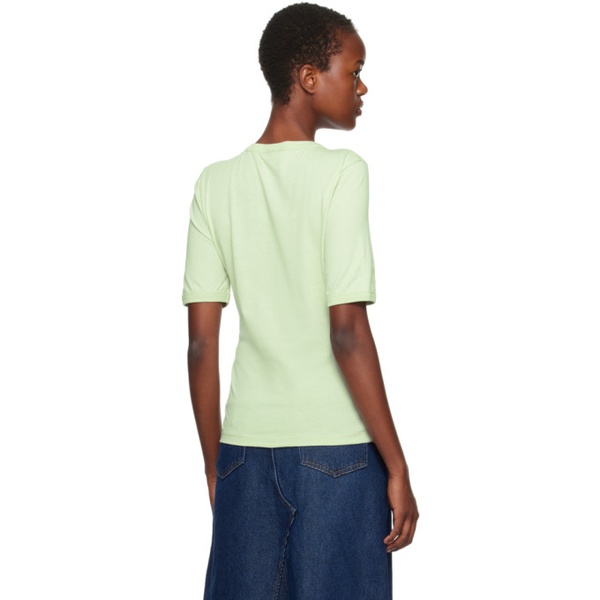  가니 GANNI Green Printed T-Shirt 232144F110030
