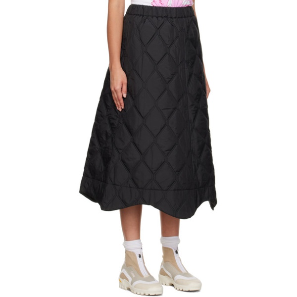  가니 GANNI Black Quilted Midi Skirt 232144F092007