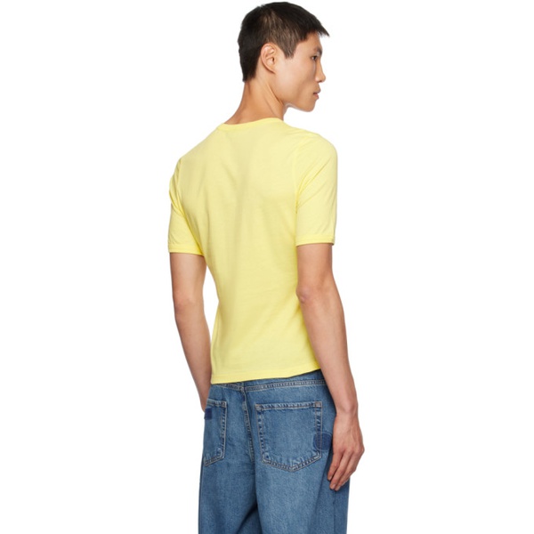  가니 GANNI Yellow Printed T-Shirt 232144M213027