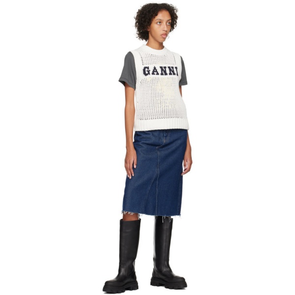  가니 GANNI Gray Relaxed T-Shirt 232144F110035