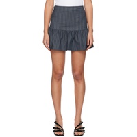 가니 GANNI Gray Striped Miniskirt 241144F090002