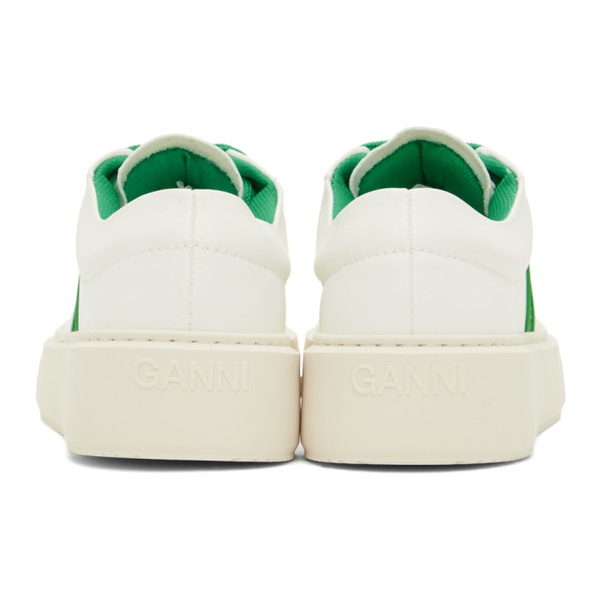 가니 GANNI White & Green Sporty Mix Cupsole Sneakers 241144F128000