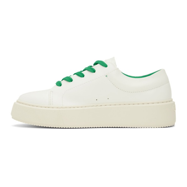  가니 GANNI White & Green Sporty Mix Cupsole Sneakers 241144F128000