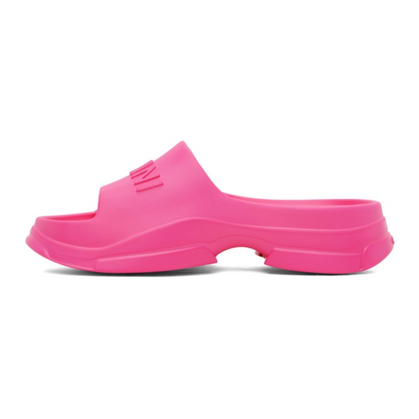  가니 GANNI Pink Pool Slide Sandals 241144F124000