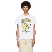 가니 GANNI White Banana T-Shirt 241144M213013