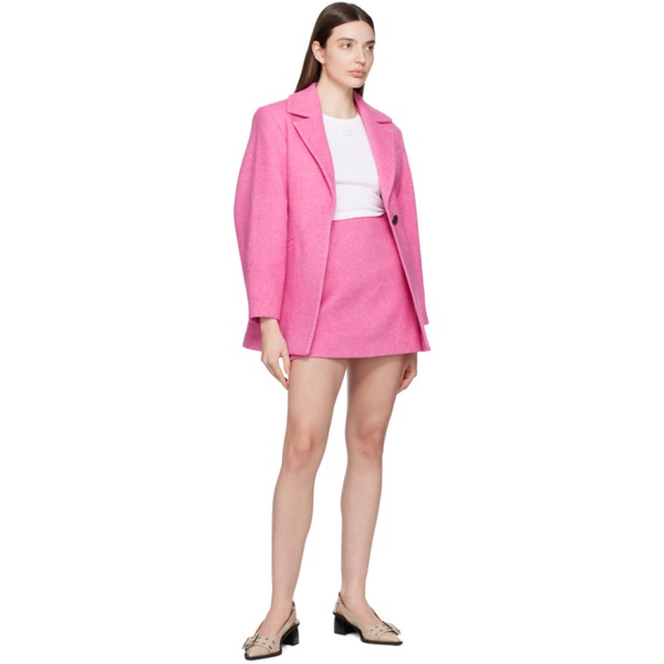  가니 GANNI Pink Suiting Blazer 241144F057020