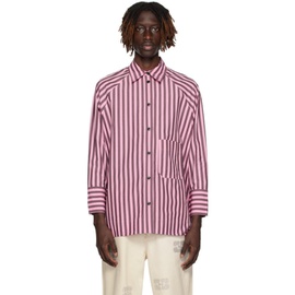 가니 GANNI Pink & Brown Striped Shirt 232144M192000