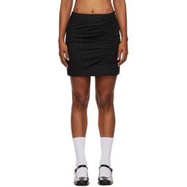 가니 GANNI Black Ruched Miniskirt 232144F090011