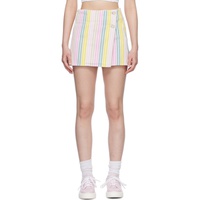 가니 GANNI Multicolor Stripe Denim Miniskirt 231144F090015
