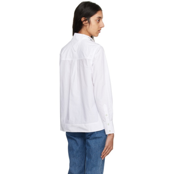  가니 GANNI White Asymmetric Collar Shirt 231144F109004