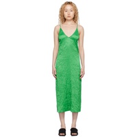 가니 GANNI Green Vented Midi Dress 231144F054026