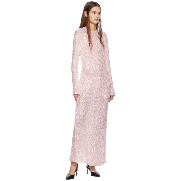  가니 GANNI Pink 3D Sequins Maxi Dress 241144F055001